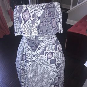 Bobi Black full length strapless maxi with ruffle